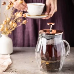 Kaffe/tebryggare 0,60L fransk press roséguld KLAUSBERG KB-7722