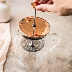 Kaffe/tebryggare 0,60L fransk press roséguld KLAUSBERG KB-7722