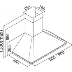 Kaminfläkt - Lyx Kaiser - Empire - 90 cm - Elfenben - Handtag i brons