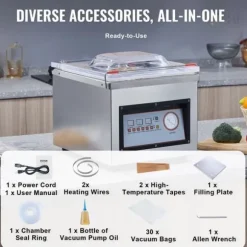 Kammartätare, 320 W, vakuumförpackning för våtfoder, kött och marinader, kompakt 12,6