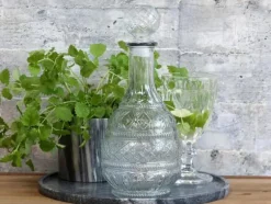 Karaff m mönster H28/Ø12 cm klar Chic Antique