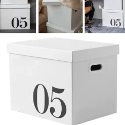 Kartong förvaringslåda Stor kapacitet förvaringsbox arrangörslåda Wellpapper flyttlåda för sovsal leksak nr. 5 låda