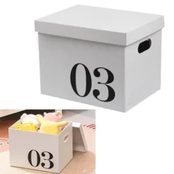 Kartong förvaringslåda Stor kapacitet förvaringsbox arrangörslåda Wellpapper flyttlåda för sovsal leksak nr 3 låda