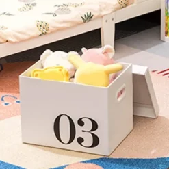 Kartong förvaringslåda Stor kapacitet förvaringsbox arrangörslåda Wellpapper flyttlåda för sovsal leksak nr 3 låda