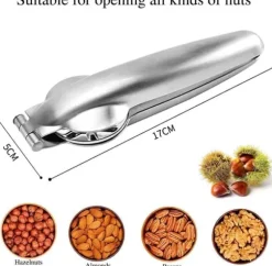 Kastanjetång, nötknäpparmetall, kastanjetång, rostfritt stål, hasselnötsöppnare, kastanjskärare, valnötstångsöppnare
