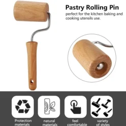 Kavelpinne Bak- och Pizzabagarvals i trä Bakredskap Köksredskap