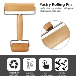 Kavelpinne Bak- och Pizzabagarvals i trä Bakredskap Köksredskap