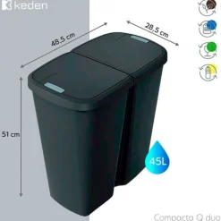 Keden Återvinningstunna Compacta Q 48x28x51 Cm