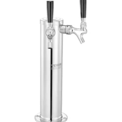 Kegerator Tornkit, Dubbelkran Ölkranstorn, 17,5x11,5x43,5 cm, Rostfritt Stål