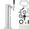 Kegerator Tower Kit, Enkelt Tap Beer Konverteringskit, Rostfritt Stål Keg Beer Tower Dispenser med Dual Gauge W21.8 Regulator & S-System Keg
