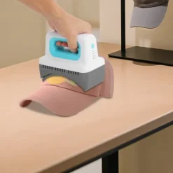 Kepsvärmepress - Handhållen press - 300 W - 4 lägen 130–190 °C - EU 220 V - Säkerhetsbas & kepskudde - Non-stick - 1 m sladd - Grön/Vit/Grå