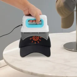 Kepsvärmepress - Handhållen press - 300 W - 4 lägen 130–190 °C - EU 220 V - Säkerhetsbas & kepskudde - Non-stick - 1 m sladd - Grön/Vit/Grå