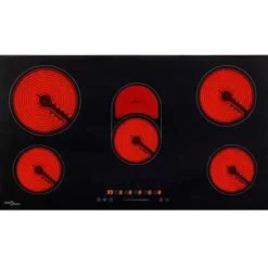 Keramikhäll med 5 plattor touchkontroll 77 cm 8500 W