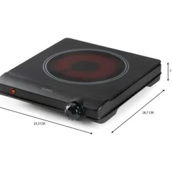 Keramisk spishäll - DOMO - 1 brännare - 25,3 x 28,7 x 7 cm - DO30111KP