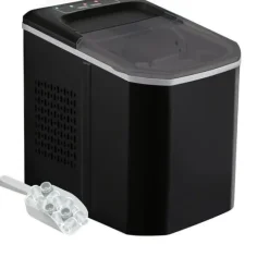 12kg/24 timmar effektiv bärbar elektrisk ismaskin, justerbar isbitsstorlek, säker förvaring, enkel användning