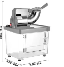 180kg/h elektrisk rakad ismaskin med 34L islagringskapacitet, snökon maskin med effektiva dubbla blad, lätt att använda