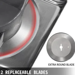 60kg/24h 0-8mm justerbar tjocklek sladdlös elektrisk kebabskärare med 2 laddningsbara batterier och reservblad