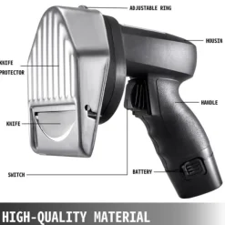 60kg/24h 0-8mm justerbar tjocklek sladdlös elektrisk kebabskärare med 2 laddningsbara batterier och reservblad