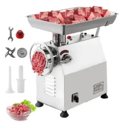 350kg/h 1100W elektrisk köttkvarn med kompletta tillbehör, kraftfull prestanda, löstagbar design, enkel användning, bred applikation