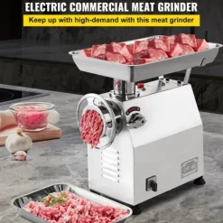 350kg/h 1100W elektrisk köttkvarn med kompletta tillbehör, kraftfull prestanda, löstagbar design, enkel användning, bred applikation