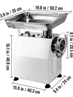 350kg/h 1100W elektrisk köttkvarn med kompletta tillbehör, kraftfull prestanda, löstagbar design, enkel användning, bred applikation