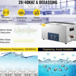28/40KHz dubbelfrekvens ultraljudsrengörare med 6L tank, justerbar uppvärmning/arbetstid, 3 rengöringslägen, genomtänkt design