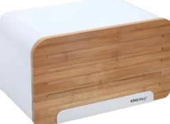 KingHoff brödlimpa i bambustål med skärbräda (KH-1072)