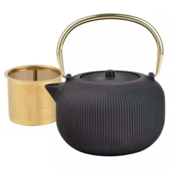 KINGHOFF Gjutjärnsteapot 1L med filter Guld