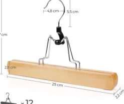 Kjolhängare 12-pack Byxgalge natur 25 cm