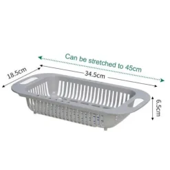 Kök Utdragbar Avloppskorg Plast Diskbänk Filterkorg Frukt Grönsakskorg