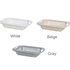 Kök Utdragbar Avloppskorg Plast Diskbänk Filterkorg Frukt Grönsakskorg