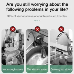 Kök Utdragbar Avloppskorg Plast Diskbänk Filterkorg Frukt Grönsakskorg