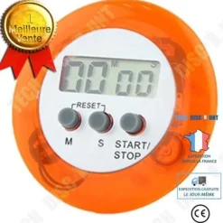 Köks timer - TD® - Digital - Magnetisk - Orange - 6 cm i diameter