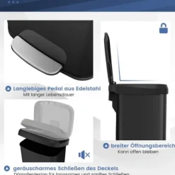 Köksavfallspåse, 68L, 40x38x78 cm, Svart