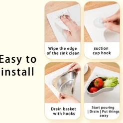 Köksavloppskorg Rostfritt stål Svart Köksavloppssil för Hem