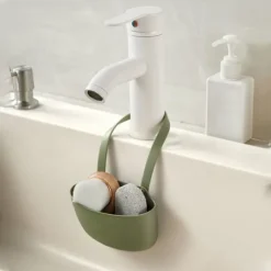 Köksavloppsställ Hängande korg med avloppshål Stor kapacitet Mjuk flexibel diskbänk Avloppskorg Hängpåse Grön