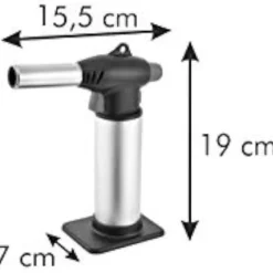 Köksbrännare i Rostfritt Stål - Tescoma CARAMELLATORE – Justerbar Flamma, Säkerhet, Ideal för Karamellisering och Gratinerande