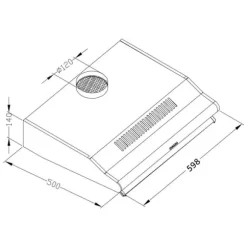 Köksfläkt för underskåp - 60 cm absorbent Berdsen BE-10-A vit