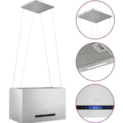 Köksfläktar - Living Hängande köksfläkt touchsensor LCD 55 cm rostfritt stål