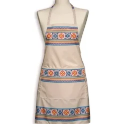 Köksförkläde folk Krzczonów kors beige