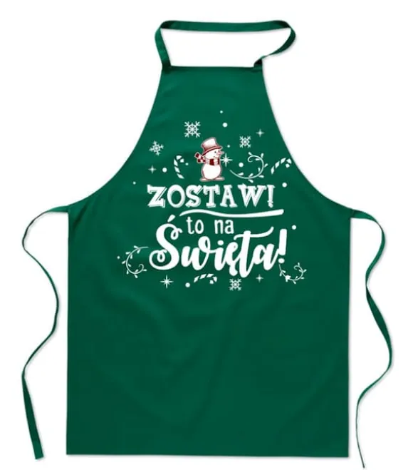 KÖKSFÖRKLÄDE MED ROLIGT TRYCK LÄMNA DET TILL JUL festligt