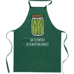 KÖKSFÖRKLÄDE med roligt TRYCK GURKOR I BURK MED GURKOR som godis