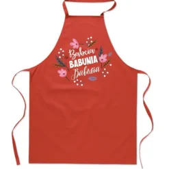 KÖKSFÖRKLÄDE rött FARMOR FARMOR present till dagen blommor FA_418_cw