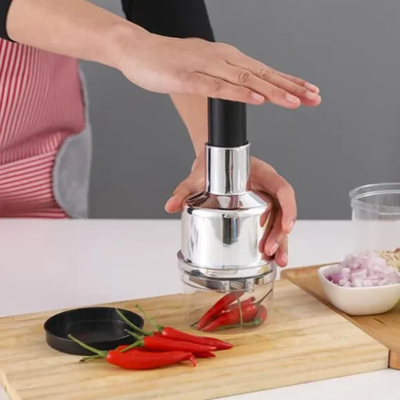 Kökskross Handpress Vitlökshackare Mincer Blad av rostfritt stål Manuell vitlökskross för paprika Lök Köksprylar