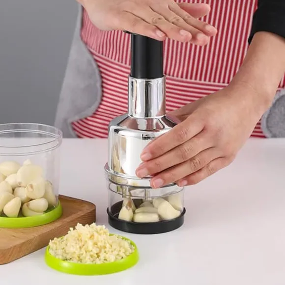 Kökskross Handpress Vitlökshackare Mincer Blad av rostfritt stål Manuell vitlökskross för paprika Lök Köksprylar