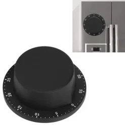 Köksmekanisk Timer 304 Rostfritt Stål Magnetisk Sug Kock Matlagningstimer Klocka Svart