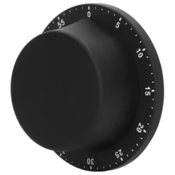 Köksmekanisk Timer 304 Rostfritt Stål Magnetisk Sug Kock Matlagningstimer Klocka Svart