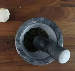 KÖKSMORTEL AV STEN FÖR KRYDDER MED STÖT FÖR ÖRTER KRYDDA XL