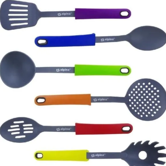 Köksredskap - Flerfärgad - Set om 6 - Nylon - Roterande stöd - Värmebeständig +240°C