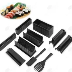 Köksredskap - HTBE® - Tillverkare av gör-det-själv sushi - Svart - 10 bitar - ABS